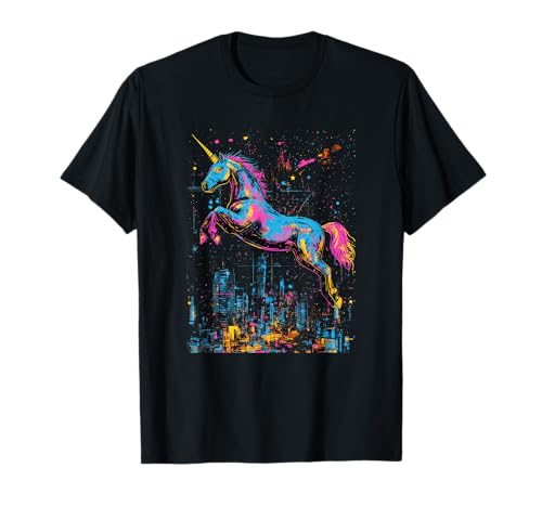 Cyberpunk Unicorn Design for Futuristic Fantasy Lovers T-Shirt