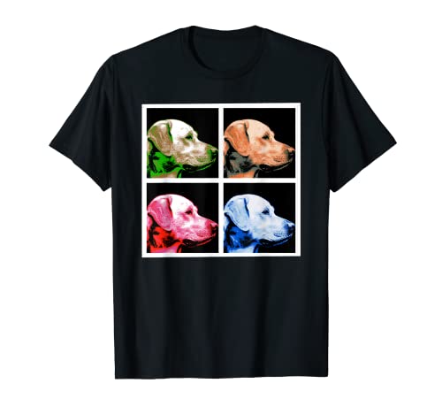 Yellow Labrador Dog Lover Lab Pop Art Red Green Blue Orange T-Shirt