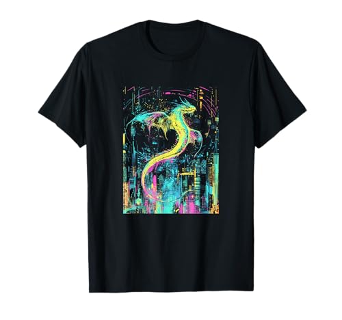 Cyberpunk Dragon Design Fantasy Art and Sci-Fi Fans Unique T-Shirt