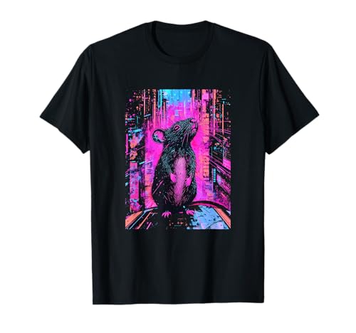 Cyberpunk Rat Design for Urban Art Sci-Fi Fans Futuristic T-Shirt