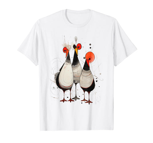 Modern Abstract Chicken Art Bold Linework Contemporary Farm T-Shirt