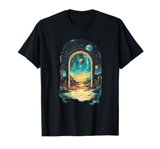 Cosmic Desert Portal Design for Dreamers and Stargazers T-Shirt