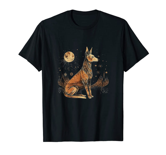 Pharoah Hound Dog Yoga Stars Moon Zen Galaxy Splatter Paint T-Shirt